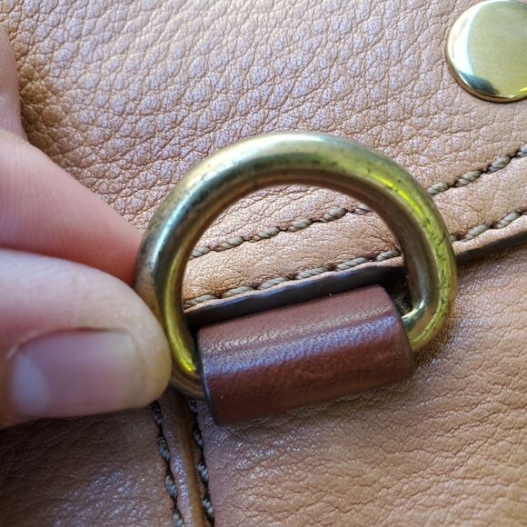 Fossil Morgan Traveler Crossbody Bag Tan Pebbled Leather Top Zip - Picture 5 of 8